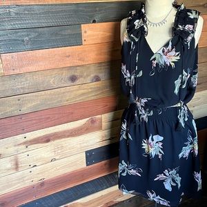 White House Black Market // Black Floral Dress